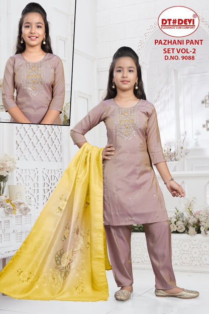 Pazhani Vol 2 Dn 9088 Dt Devi Roman Simmer Girls Readymade Pant Suits Exporter Gujarat