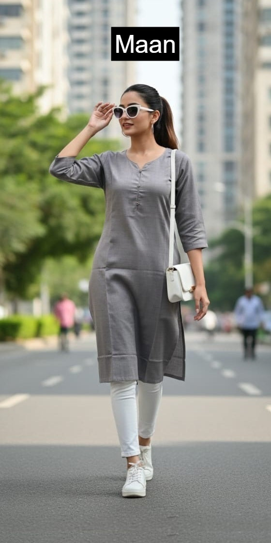 Pc Charu Vol 1 Maan Cotton Straight Cut Kurtis Exporter Ahmedabad