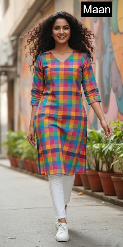 Pc Charu Vol 1 Maan Cotton Straight Cut Kurtis Exporter Ahmedabad
