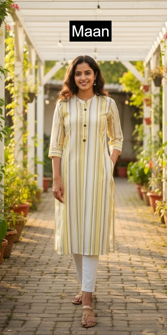 Pc Charu Vol 1 Maan Cotton Straight Cut Kurtis Exporter Ahmedabad
