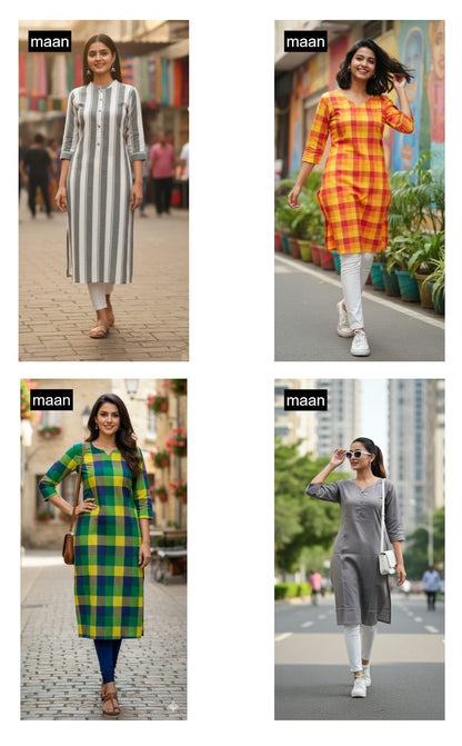 Pc Hansika Vol 1 Maan Handloom Long Straight Kurti Wholesaler Ahmedabad