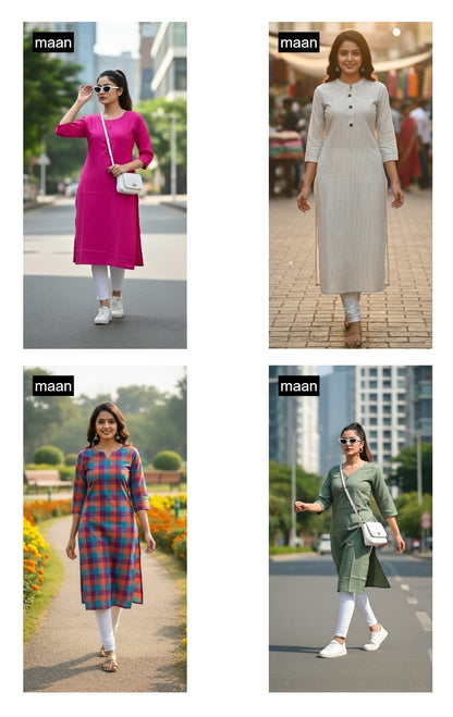 Pc Hansika Vol 1 Maan Handloom Long Straight Kurti Wholesaler Ahmedabad