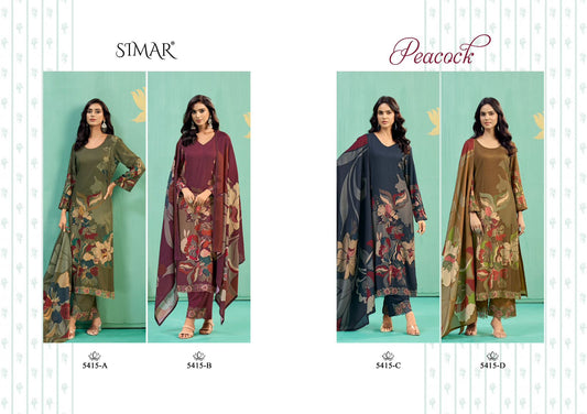 Peacock Simar Pashmina Suits Wholesale Rate