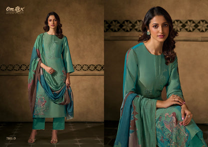 Peacock Threads Omtex Silk Pant Style Suits Supplier India