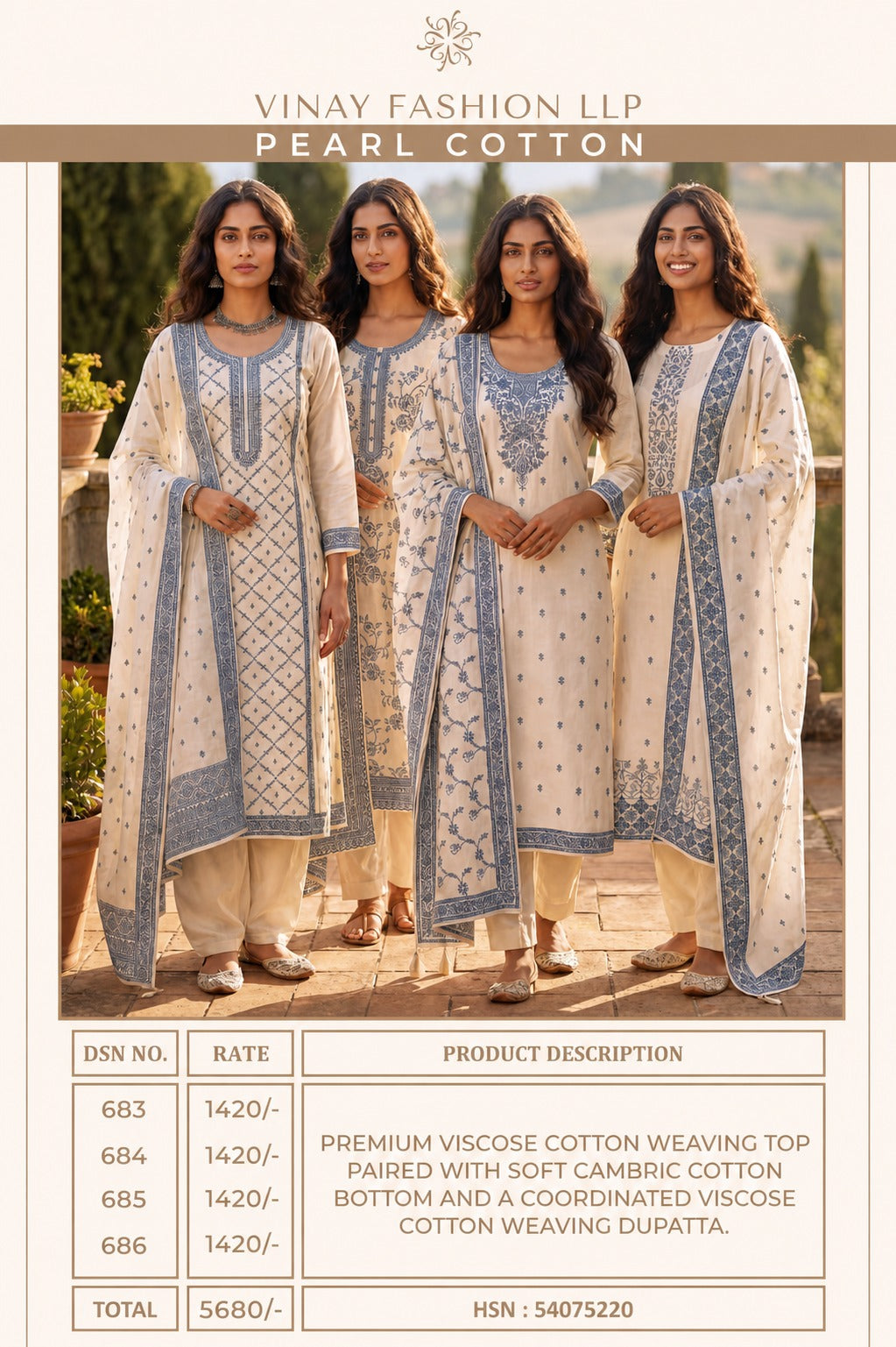 Pearl Cotton Kuleesh Vinay Fashion Llp Pant Style Suits Exporter