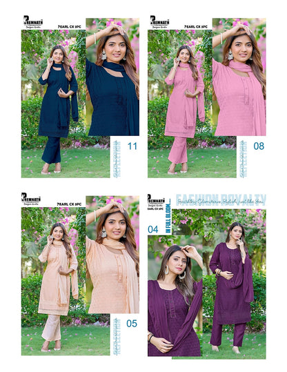 Pearl Cx Premnath Cotton Readymade Pant Style Suits Exporter Gujarat