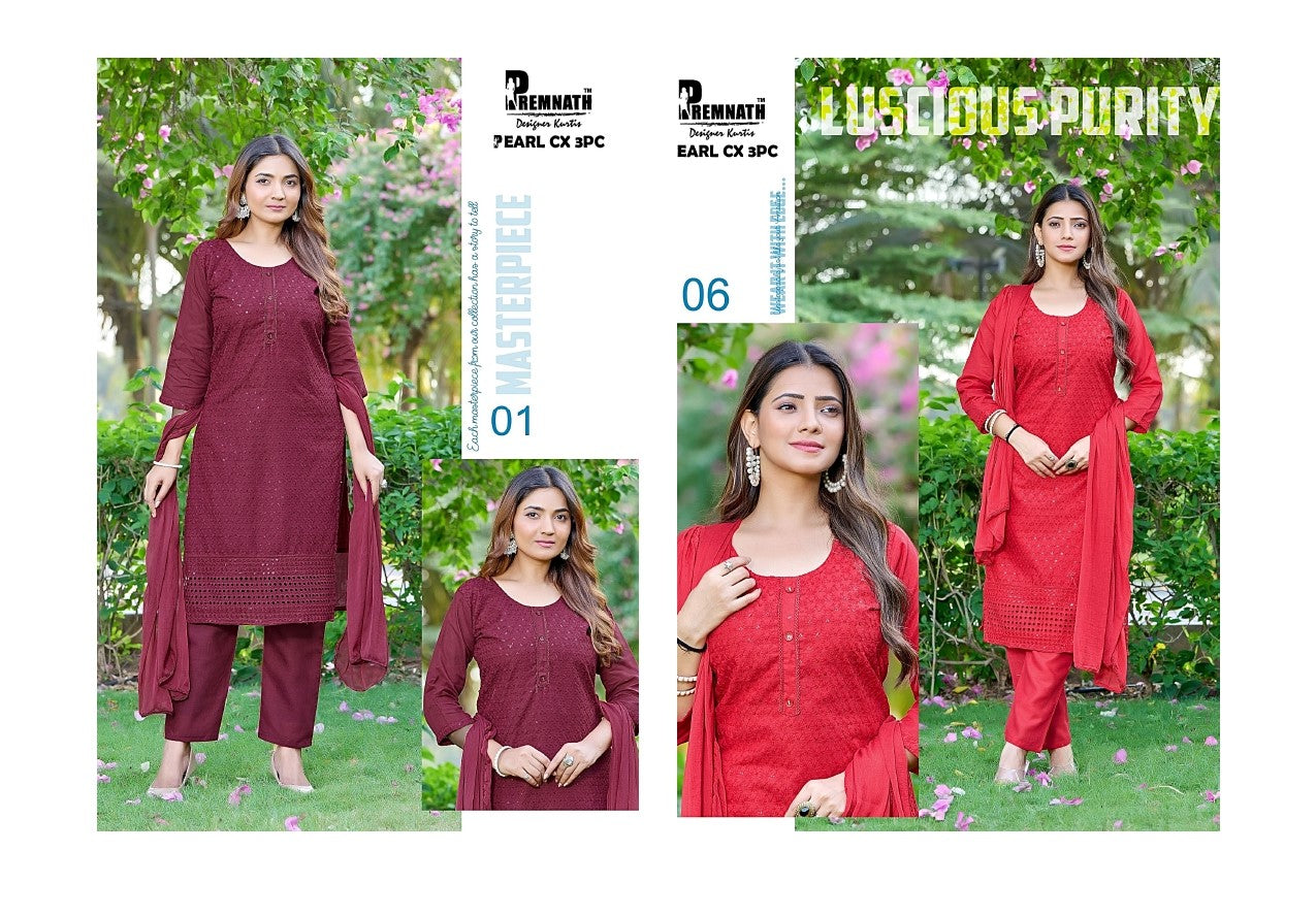 Pearl Cx Premnath Cotton Readymade Pant Style Suits Exporter Gujarat