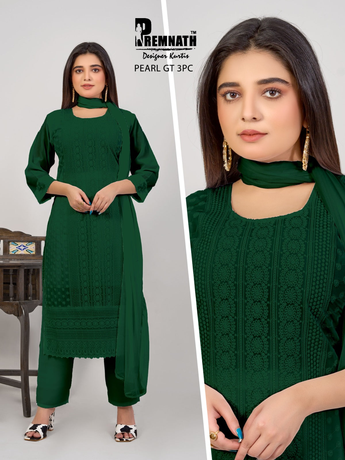 Pearl Gt Premnath Georgette Readymade Pant Style Suits Wholesale