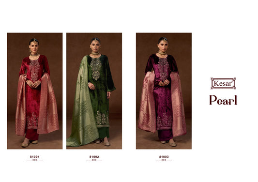 Pearl Kesar Viscose Velvet Suits Manufacturer