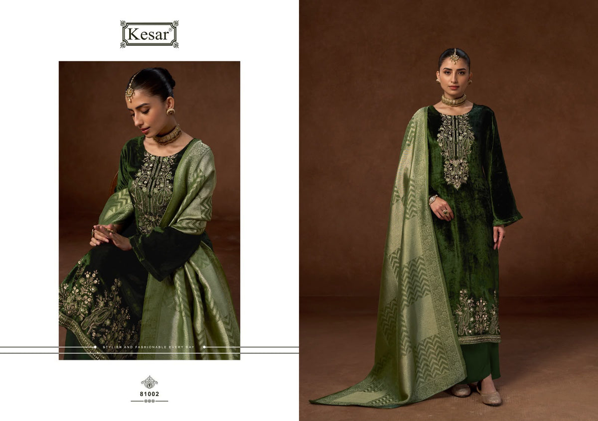 Zuri Rangati Prints Satin Pashmina Suits Exporter Gujarat
