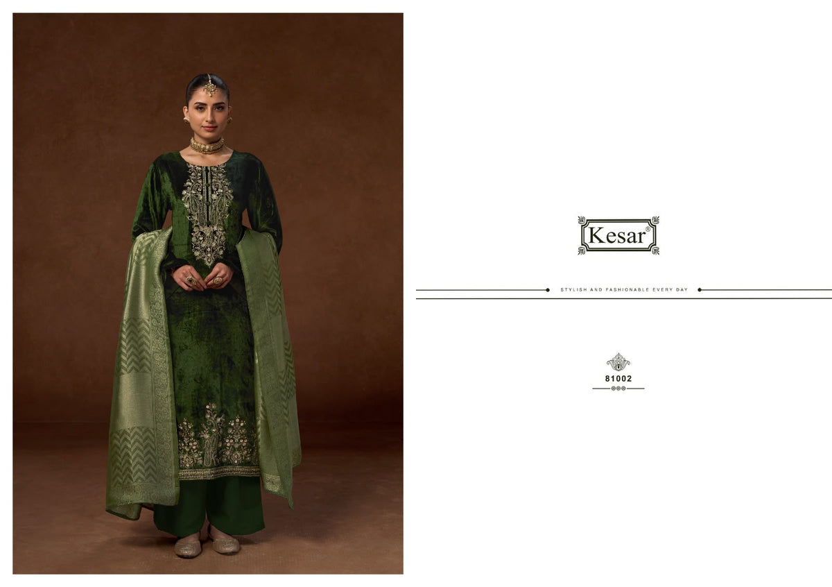 Pearl Kesar Viscose Velvet Suits Manufacturer