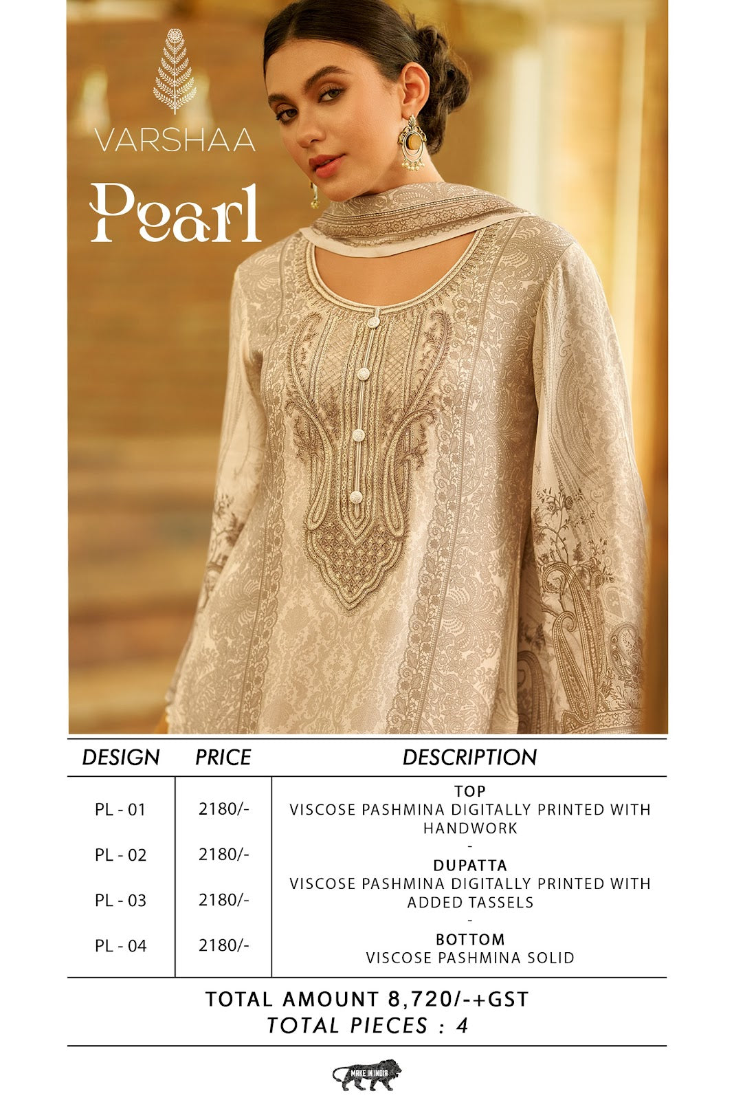 Pearl Varshaa Pashmina Suits Wholesale Price