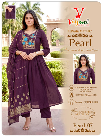 Pearl Viyaa Chanderi Readymade Anarkali Suits Supplier India