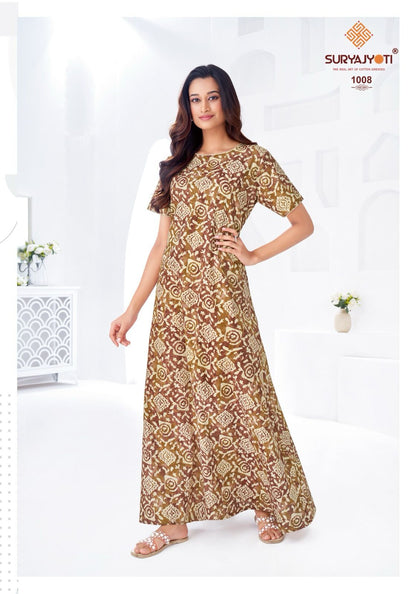 Pearl Vol 1 Suryajyoti Pure Cotton Night Gowns Manufacturer India