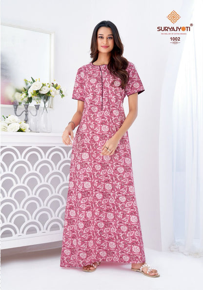 Pearl Vol 1 Suryajyoti Pure Cotton Night Gowns Manufacturer India