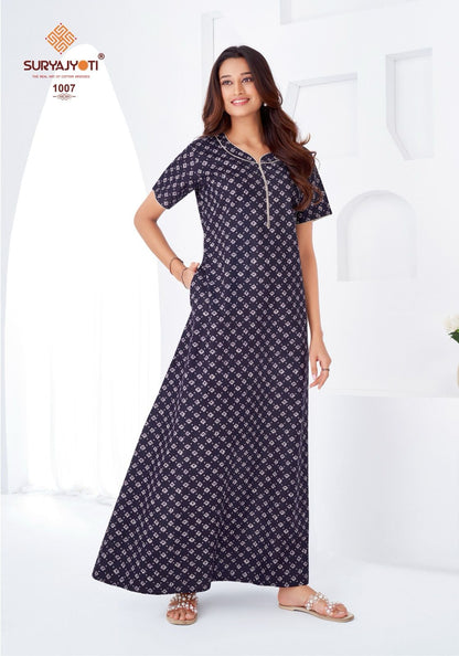 Pearl Vol 1 Suryajyoti Pure Cotton Night Gowns Manufacturer India