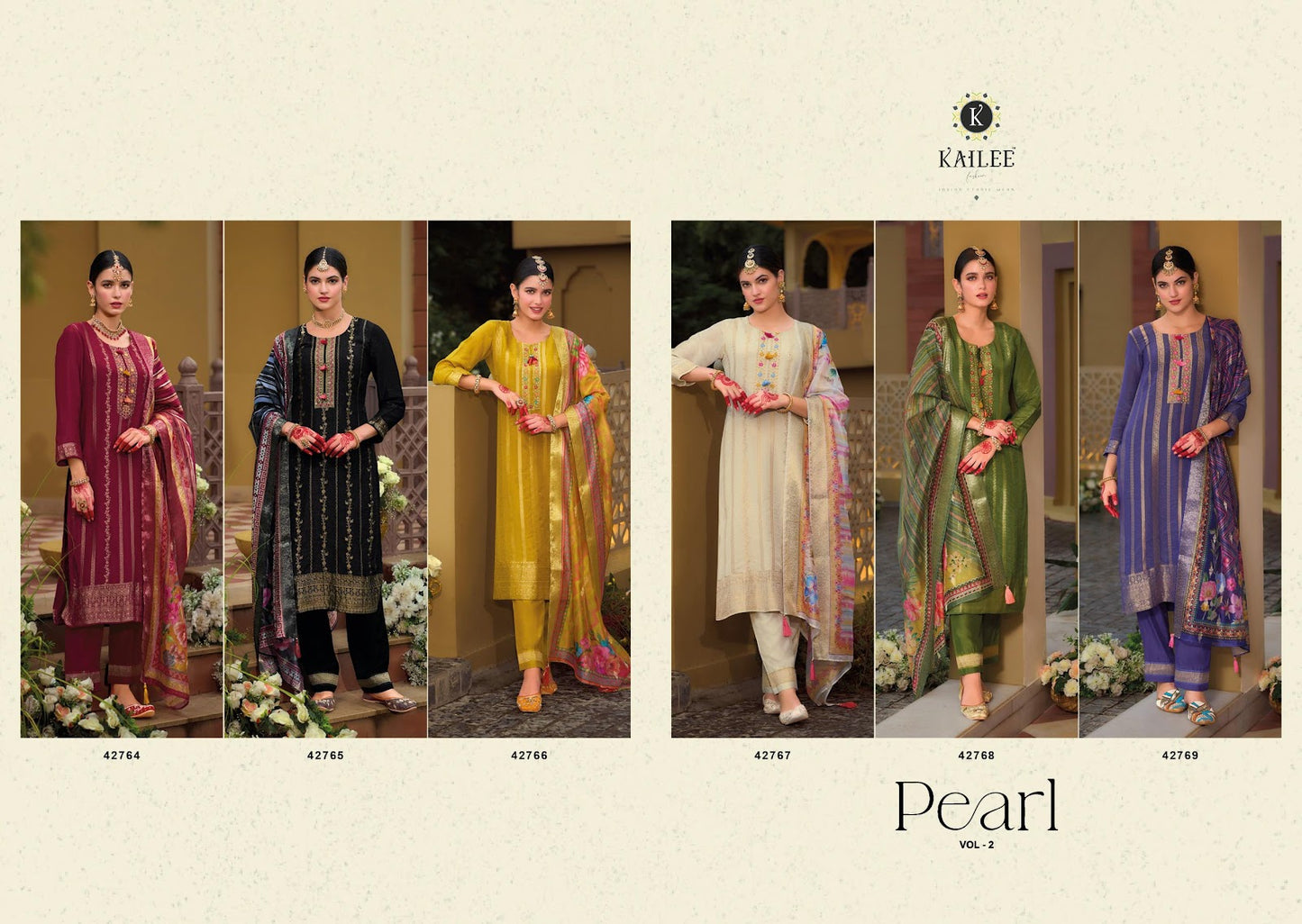 Pearl Vol 2 Kailee Fashion Viscose Simmer Readymade Pant Style Suits Supplier Ahmedabad