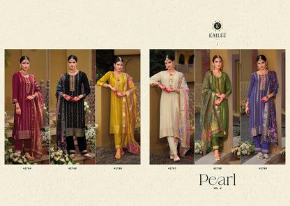 Pearl Vol 2 Kailee Fashion Viscose Simmer Readymade Pant Style Suits Supplier Ahmedabad
