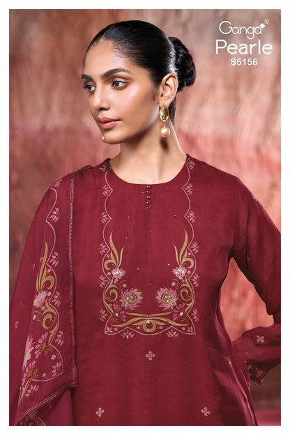 Pearle S5156 Ganga Silk Satin Pant Style Suits Supplier Ahmedabad