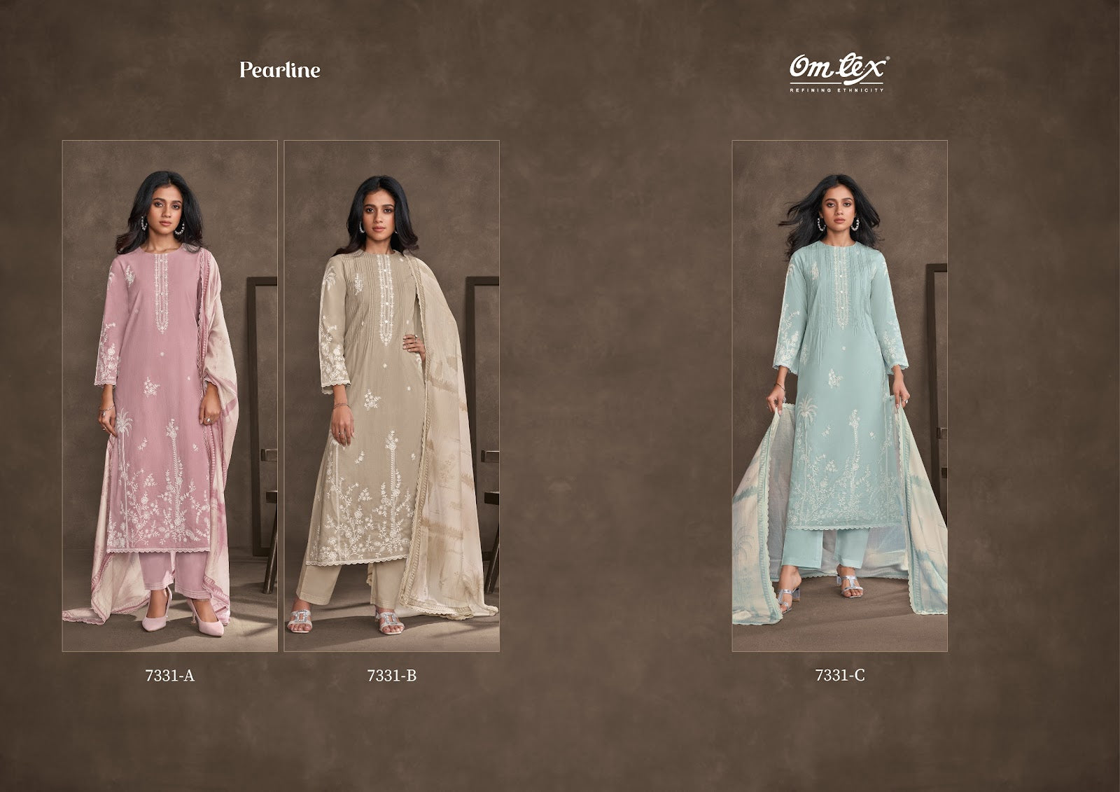 Pearline Omtex Lawn Cotton Pant Style Suits Manufacturer Gujarat