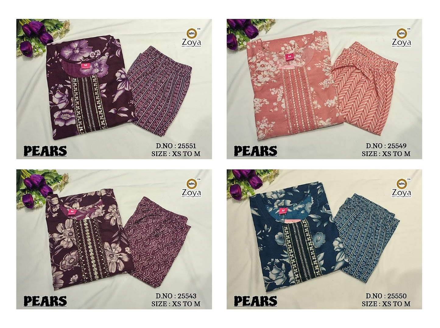 Pears 261125 Zoya Capsule Base Kurti Pant Set Wholesale Rate