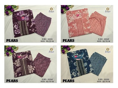 Pears 261125 Zoya Capsule Base Kurti Pant Set Wholesale Rate