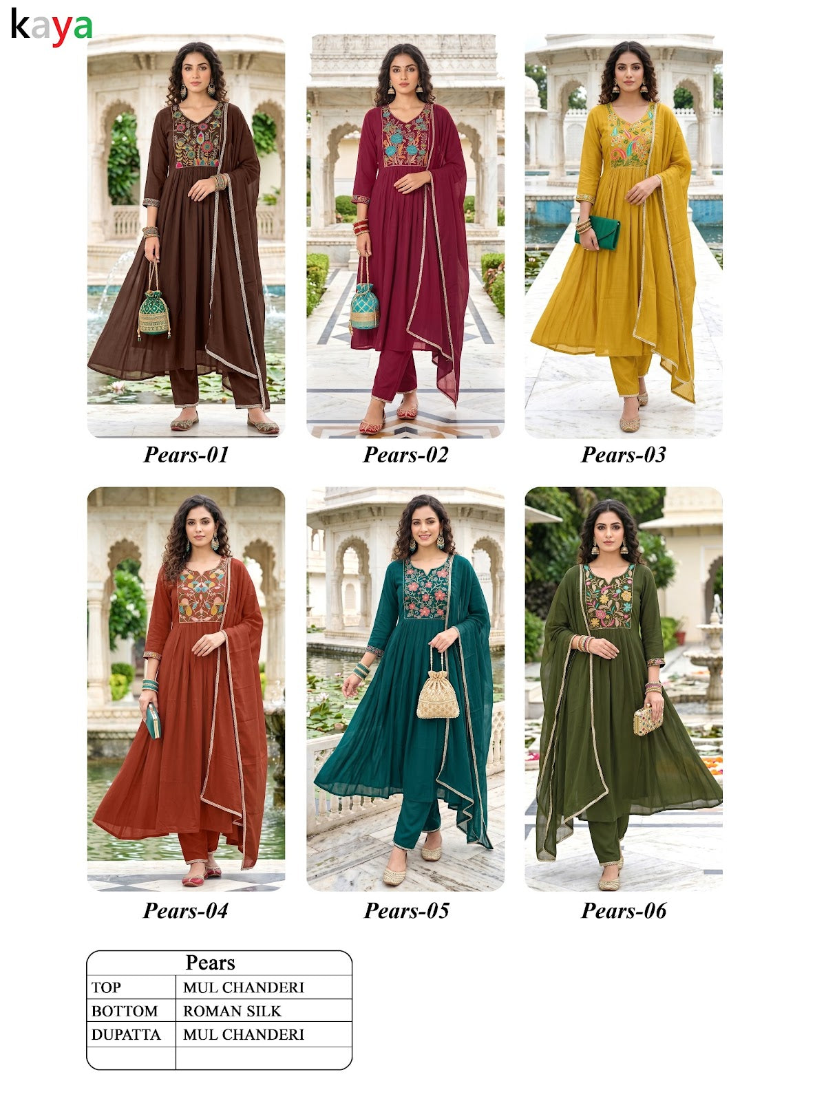 Pears Kaya Chanderi Readymade Anarkali Suits Exporter Gujarat