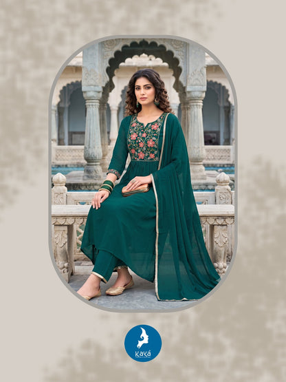 Pears Kaya Chanderi Readymade Anarkali Suits Exporter Gujarat