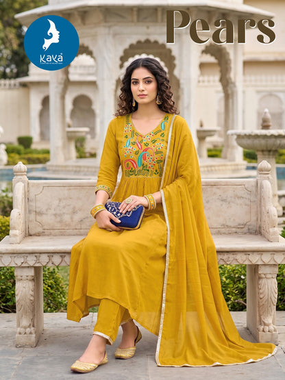 Pears Kaya Chanderi Readymade Anarkali Suits Exporter Gujarat