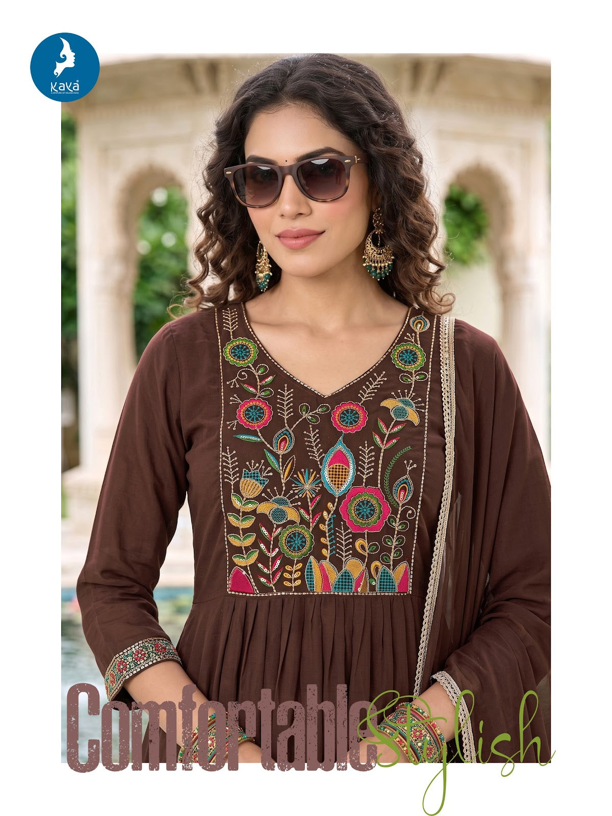 Pears Kaya Chanderi Readymade Anarkali Suits Exporter Gujarat