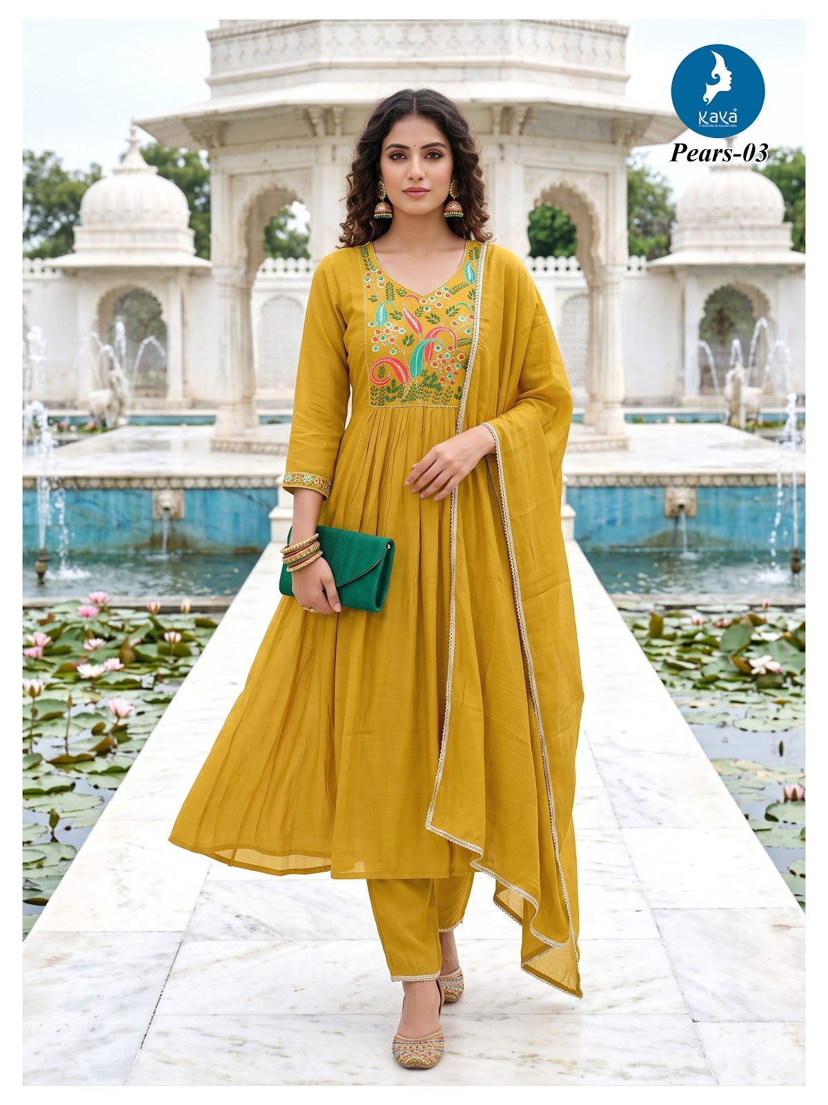 Pears Kaya Chanderi Readymade Anarkali Suits Exporter Gujarat