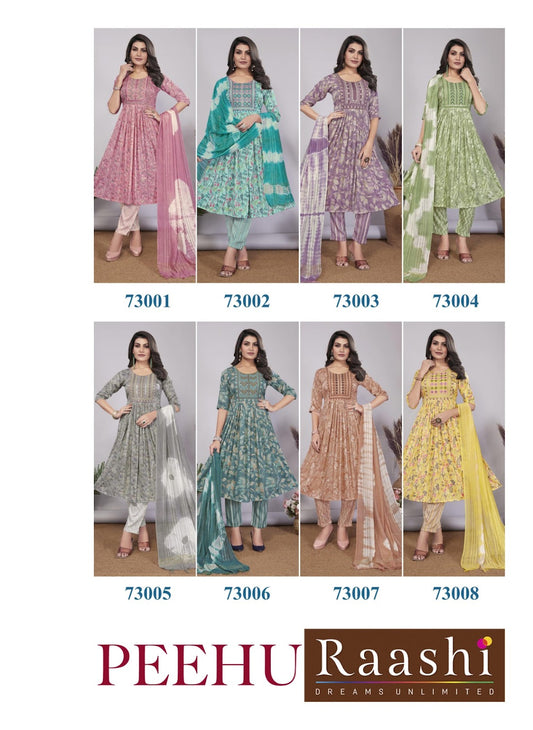 Peehu Raashi Capsule Print Readymade Anarkali Suits Supplier Ahmedabad