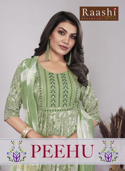 Peehu Raashi Capsule Print Readymade Anarkali Suits Supplier Ahmedabad