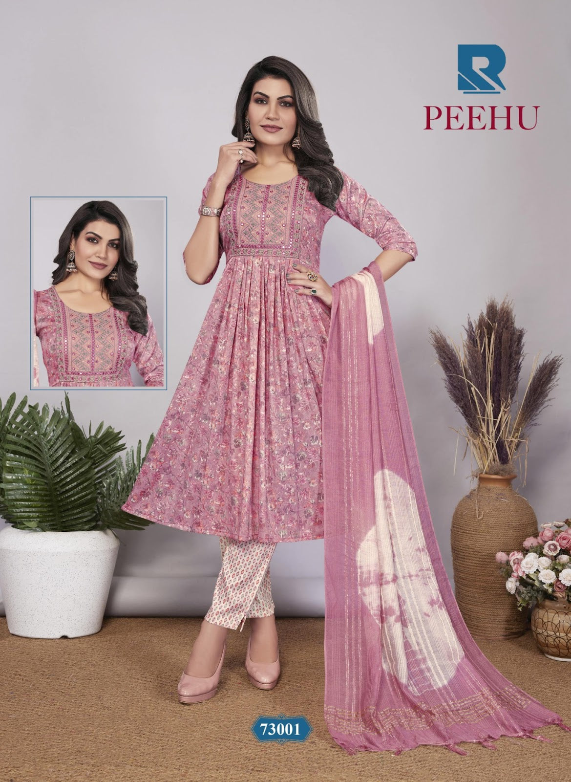 Peehu Raashi Capsule Print Readymade Anarkali Suits Supplier Ahmedabad