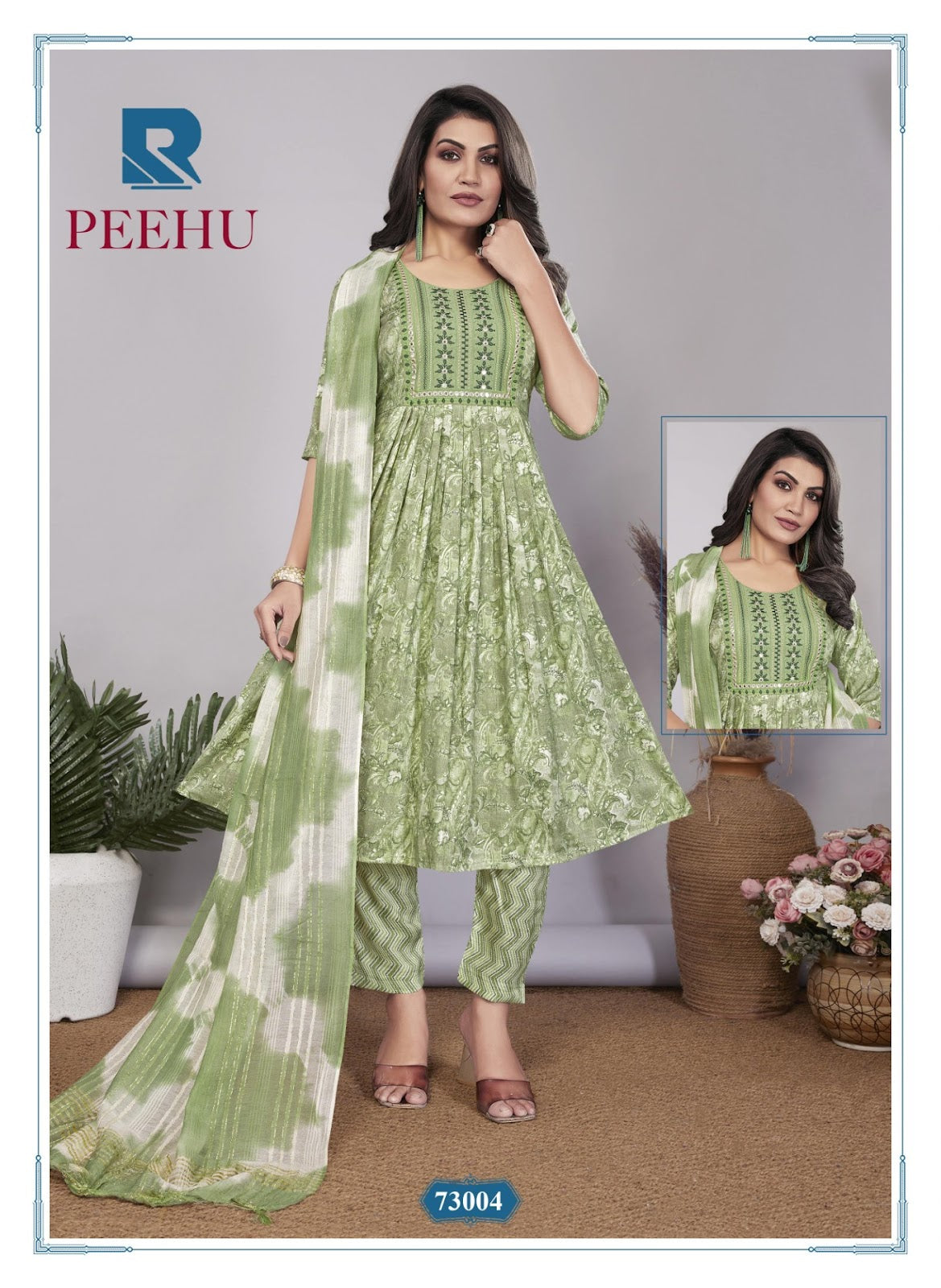 Peehu Raashi Capsule Print Readymade Anarkali Suits Supplier Ahmedabad