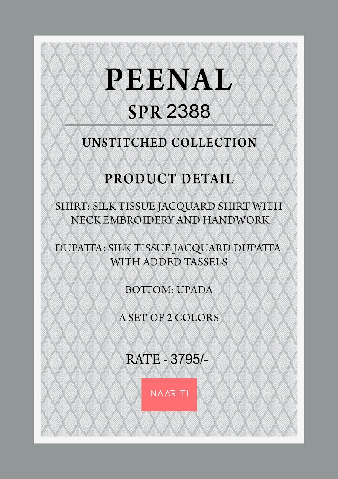 Peenal Naariti Tissue Silk Pant Style Suits Wholesaler India