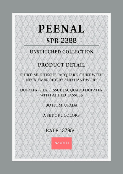 Peenal Naariti Tissue Silk Pant Style Suits Wholesaler India
