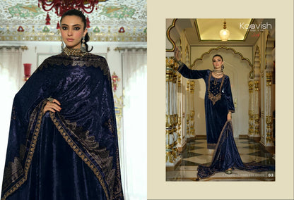 Pehnava Kaavish Velvet Suits Wholesale Rate