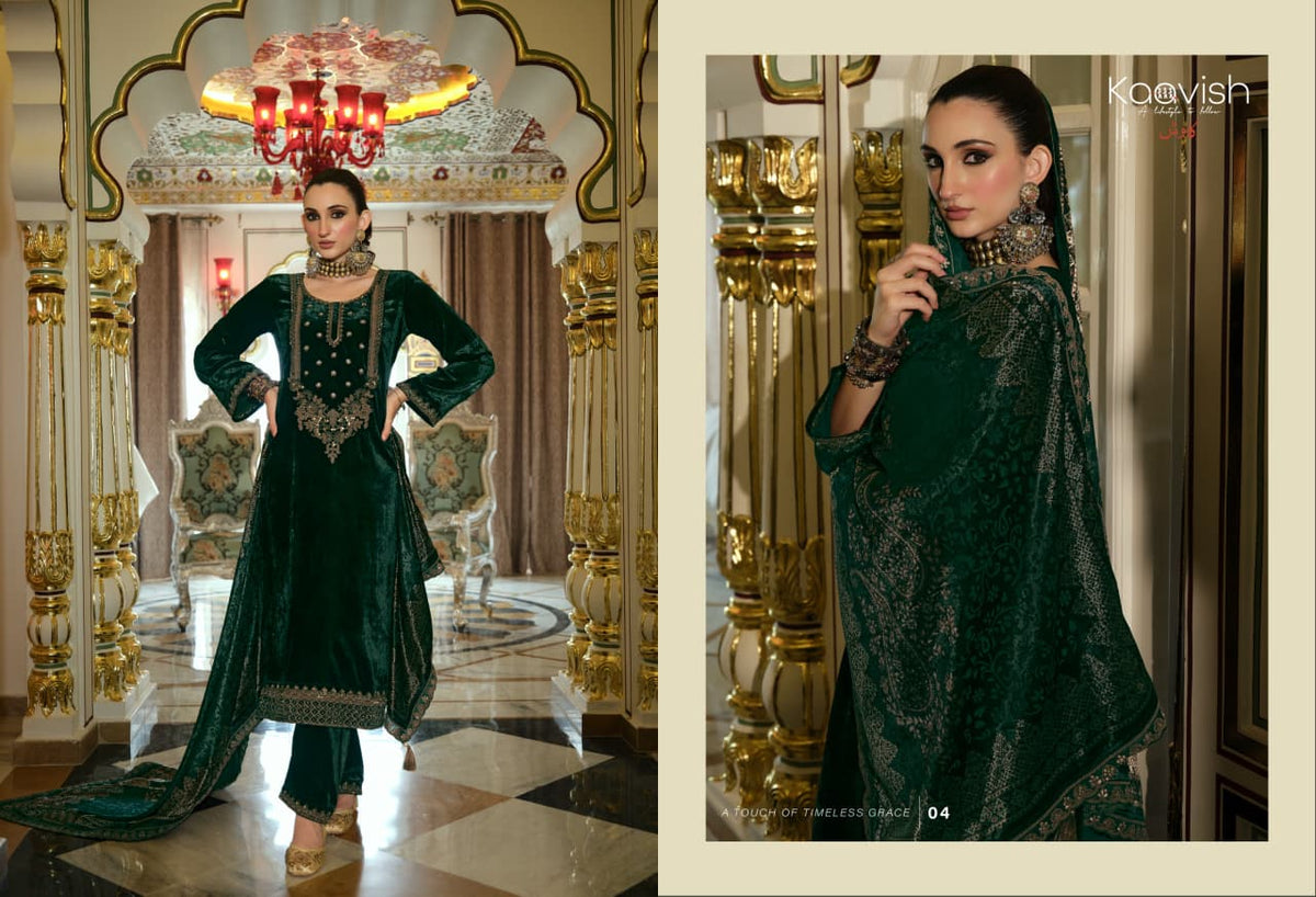 Pehnava Kaavish Velvet Suits Wholesale Rate