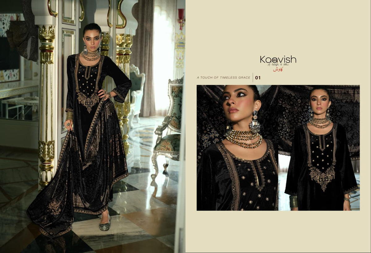 Pehnava Kaavish Velvet Suits Wholesale Rate