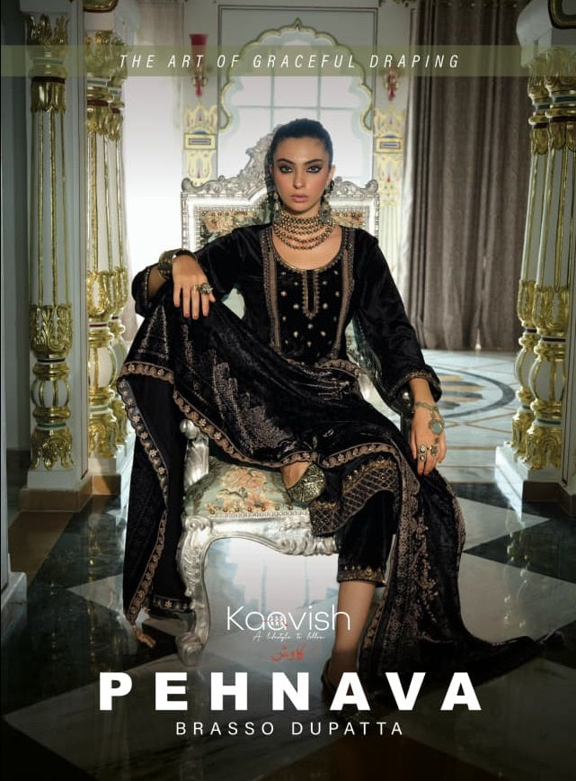 Pehnava Kaavish Velvet Suits Wholesale Rate
