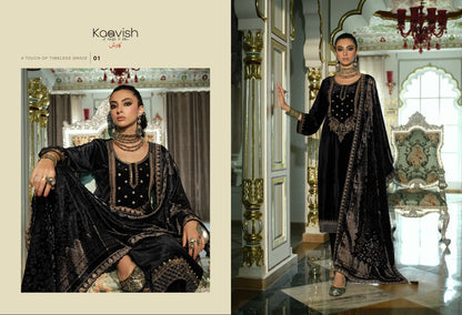 Pehnava Kaavish Velvet Suits Wholesale Rate