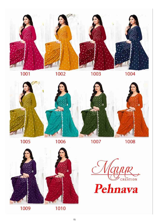 Pehnava Mayur Creation Cotton Patiyala Style Suits Wholesale Price