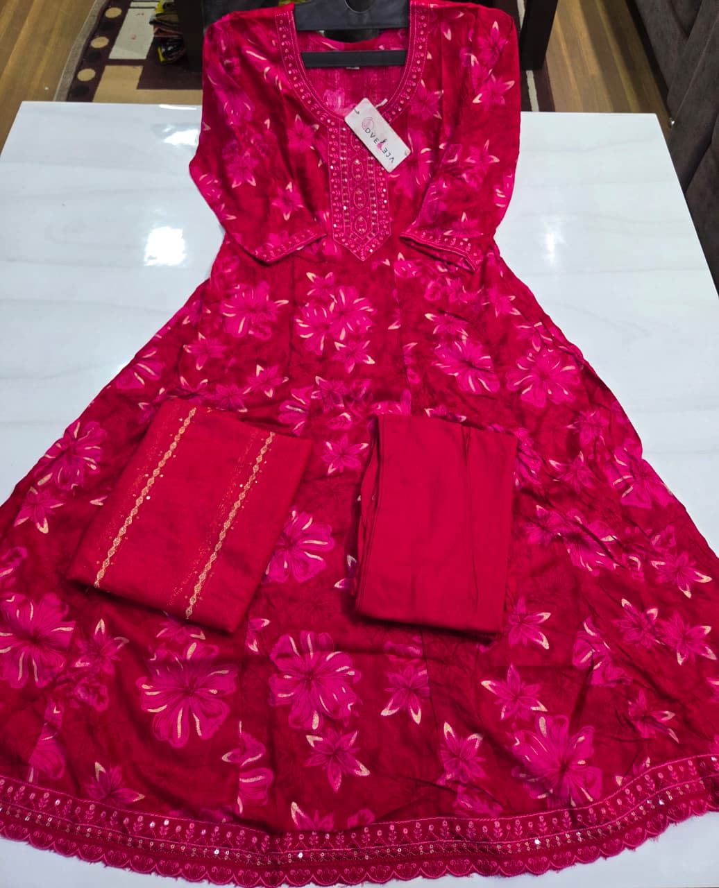 Pehnava Series Dveeja Fashion Reyon Readymade Anarkali Suits Wholesaler India