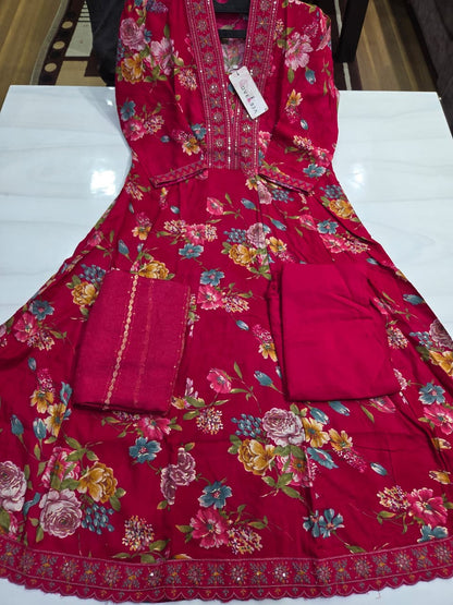Pehnava Series Dveeja Fashion Reyon Readymade Anarkali Suits Wholesaler India