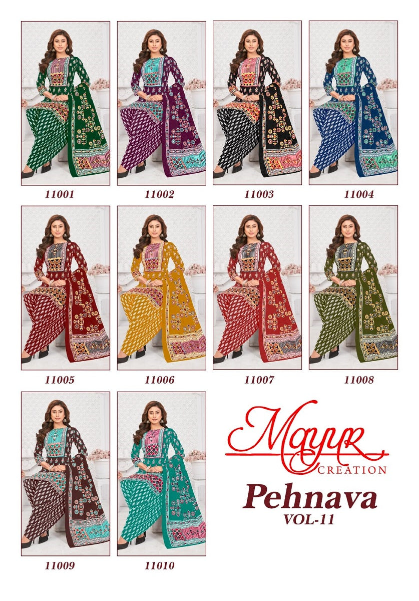 Pehnava Vol 11 Mayur Creation Cotton Dress Material Supplier Ahmedabad