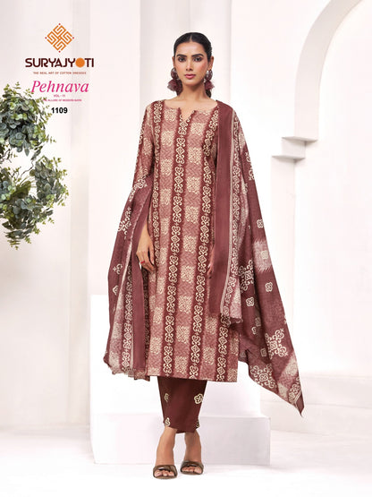 Pehnava Vol 11 Suryajyoti Cambric Readymade Cotton Pant Suits Wholesaler Gujarat