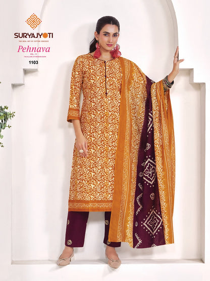 Pehnava Vol 11 Suryajyoti Cambric Readymade Cotton Pant Suits Wholesaler Gujarat