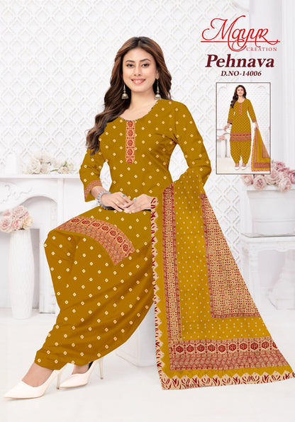 Pehnava Vol 14 Mayur Creation Cotton Dress Material Manufacturer Gujarat