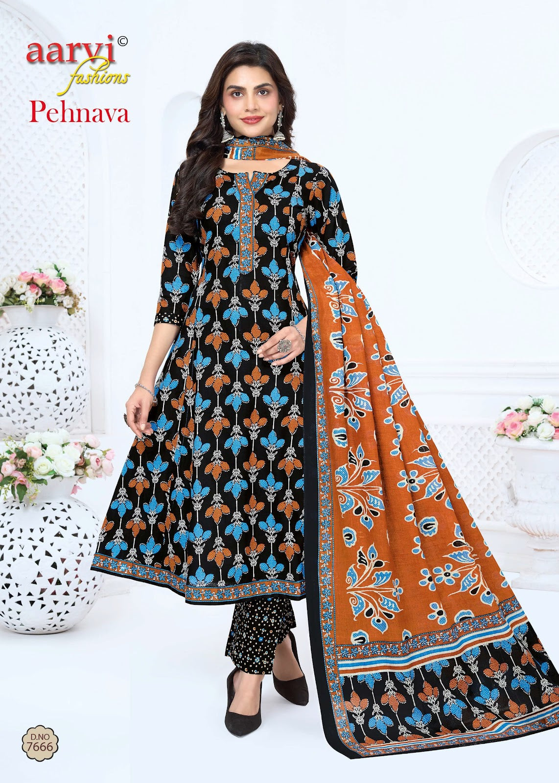 Pehnava Vol 3 Aarvi Fashions Cotton Readymade Anarkali Suits Supplier India